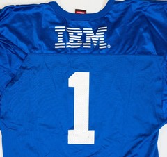 Vintage IBM Computer Football Jersey Men Size 2XL Blue Promo Made USA Wilson