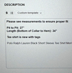 Polo Ralph Lauren Black Short Sleeve Tee Shirt Men’s Size 2XLT 2XL TALL NEW