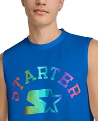 Starter Men’s Regular-Fit Logo Graphic Sleeveless Cotton T-Shirt Royal Blue L