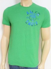 American Eagle Outfitters AEO 25 47 Mens Green Double Logo T-Shirt AEO New NWT