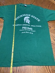 Vintage 1970s 1979 Made In USA Michigan State Spartans 10k Race Green T Shirt XL