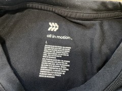 ALL IN MOTION Men’s Sz L Black Long Sleeve Performance Shirt Running T-Shirt