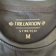 TrillNation Men’s Stretch T-Shirt with Zipper Detail – Olive Green-Medium