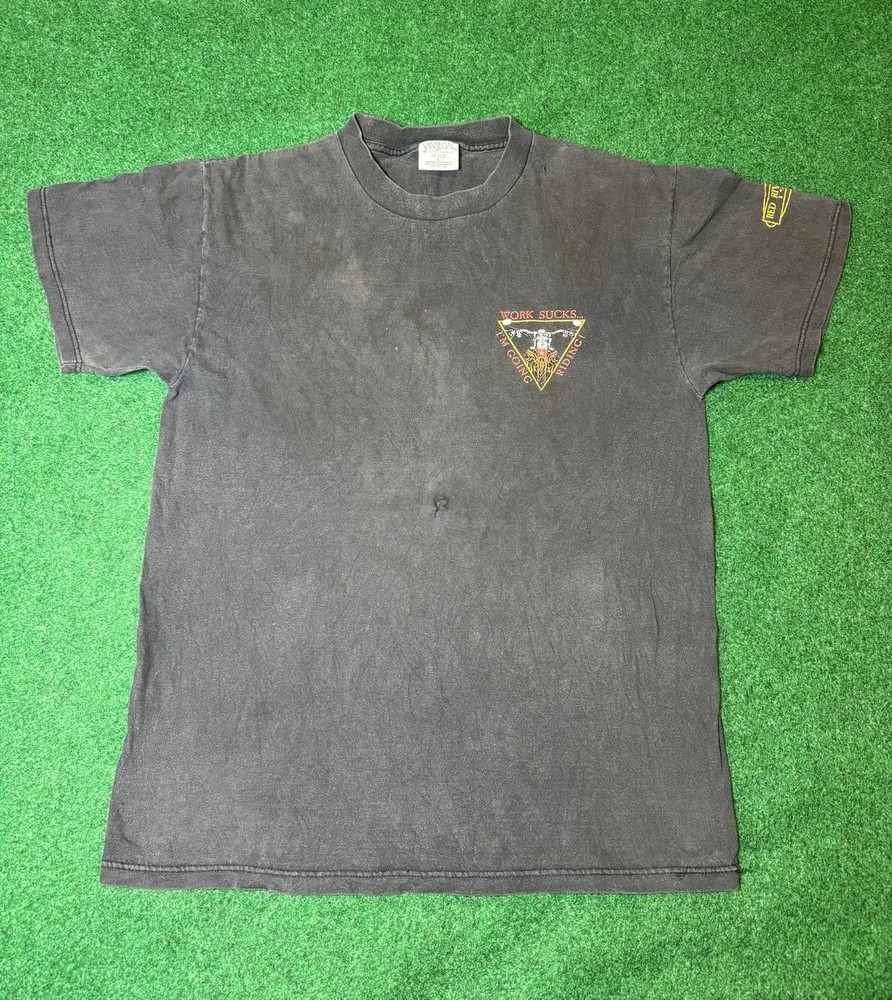 90s Work Sucks I’m Going Riding vintage T-shirt Harley Davidson motorcycle L