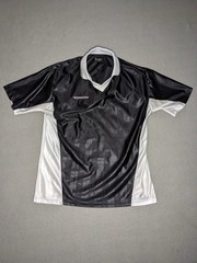 Vintage 90s Diadora Soccer Jersey Collared Football Kit Black Men’s Size Medium