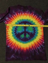Vtg 90s Peace Tie Dye AOP Shirt M USA Single Stitch Hippie Surf Grunge Biker 80s