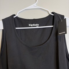 Big Dude Tank Sz 6X Men’s Big and Tall Black Shirt Summer Workout Gym Muscle NEW