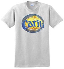 Carib Beer T-shirt. Trinidad W.I. Ash, Khaki, Yellow, White. S – 3-XL all cotton