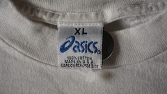 Vintage Asics Shirt Mens XL White Made USA Geometric Triangle Logo Graphic 90s