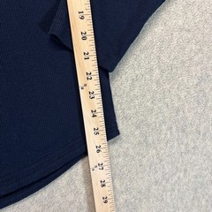 BYLT Mens Henley Shirt Tee Top Drop Cut Long Sleeve Navy Blue Outdoor Size M