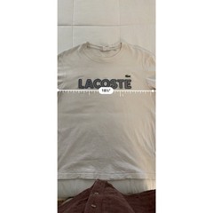 Lacoste T-shirt Men’s US M White Houndstooth Graphic Spell-Out Croc Applique