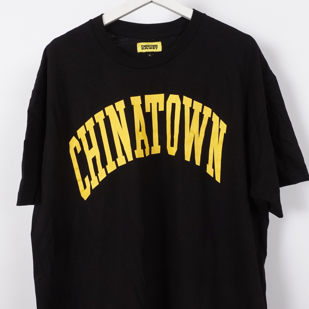 China Town Market T-Shirt Chinatown Size XL Men’s BLack Yellow Spellout Street