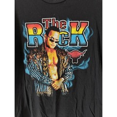 WWE The Rock Vintage Graphic T-Shirt Mens Medium Black Authentic Brahma Bull M