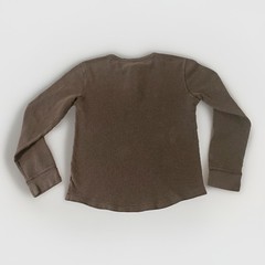 Sonoma Men’s Small Brown Long Sleeve Henley Shirt Waffle Knit Thermal Casual