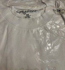 NWT Greystone Big & Tall Men’s White T-Shirt , 3XL