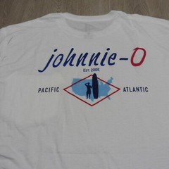 Johnnie-O Men’s M Crew T-Shirt White Golf Pacific Atlanta Santa Monica Surf