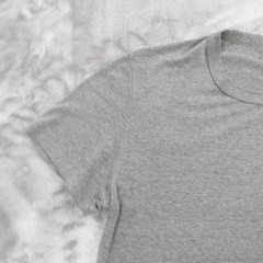 Buck Mason Slub Shirt Mens Large Gray Tri-Blend Crewneck Soft Tee Curved Hem