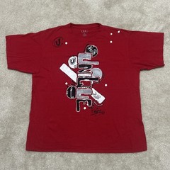 Unique Clothing “abstract Design” Hand Painted XL Red T-Shirt – One Of One Art