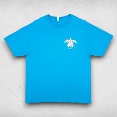 ALSTYLE T-shirt Men L Aqua Blue Maui Hawaii Sea Turtle Graphic Retro Casual