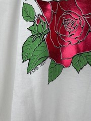 VTG Branson Missouri Shirt Mens XL White Red Foil Roses Floral Single Stitch