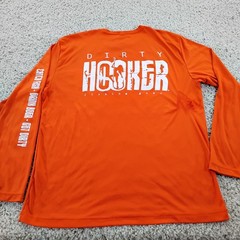 Dirty Hooker Shirt Mens Large Orange Performance Fishing Beach Beer Outdoor A5