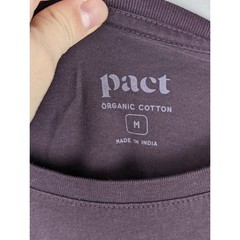 Pact Mens Organic Cotton Long Sleeve Crewneck T Shirt Size M Purple Casual Daily