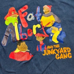 Vintage FUBU Shirt Men 6X Blue Fat Albert Junkyard Gang Graphic Distressed Y2K