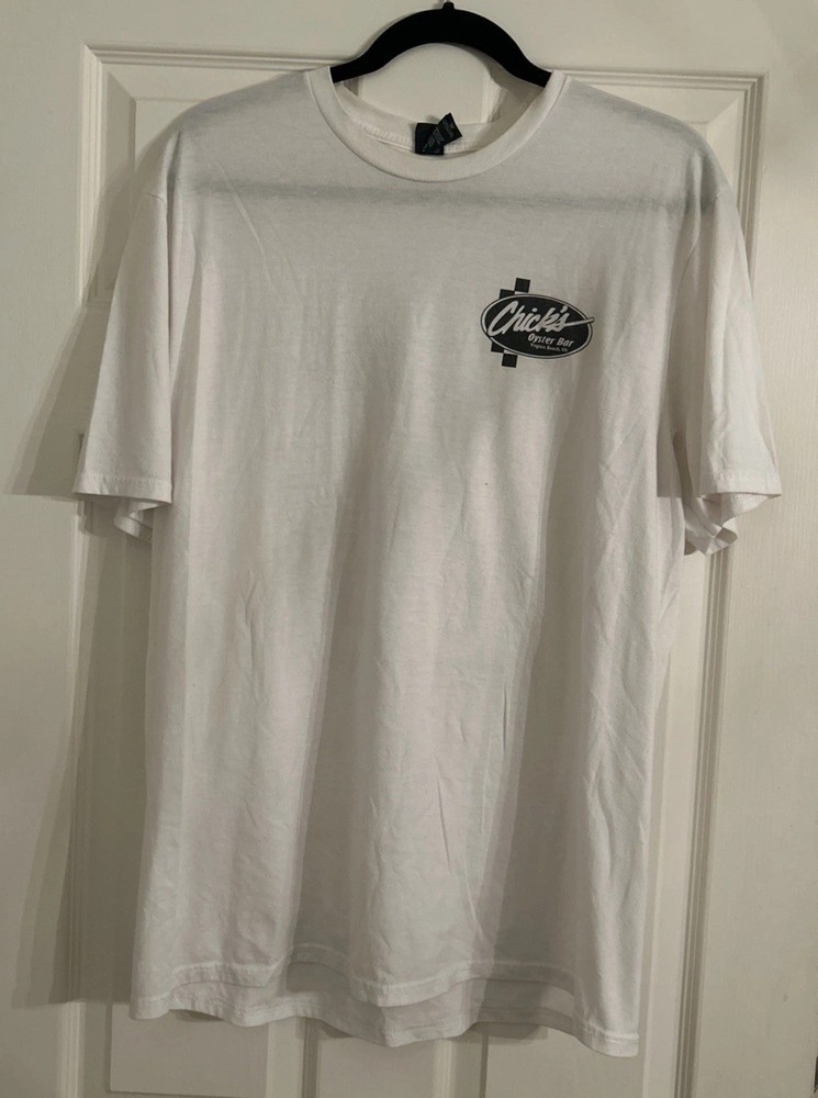 Chick’s Oyster Bar Virginia Beach VA White Men’s XL “Getting Freaky in the Tiki”