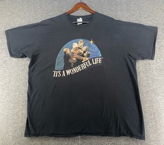 It’s A Wonderful Life Graphic Short Sleeve Black T-Shirt Men’s Size 3XL See Pics