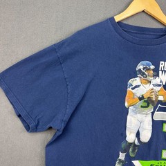 NFL Team Apparel Russell Wilson Seahawks T-Shirt Mens XL Blue Football Graphic