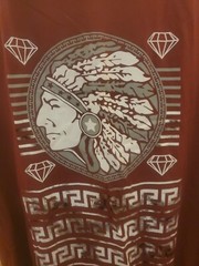 Launder Mens Shirt Size XL Red White Indian Diamonds Hooded Pull On Sleeveless