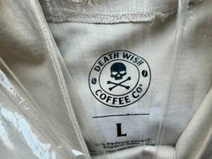 death wish coffee creamators baseball jersey size LARGE new unopened mug swag