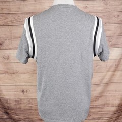Murano Shirt Mens Large Gray Slim Fit Liquid Luxury Shoulder Stripe Short Sleeve