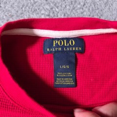 Polo Ralph Lauren Mens Large Thermal Shirt Red Waffle Knit Long Sleeve Pony Logo