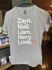 1D One Direction Men’s Gray Graphic Print Logo Short Sleeve Crew Neck Tee L