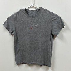 Nike Shirt Mens Large Gray Just Do It Red Swoosh Athletic Gym