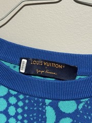 Louis Vuitton L Size Kusama All Over Pumpkin T Shirt Green Blue Cotton Tee