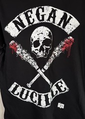 The Walking Dead Negan Skull Crossed Lucille Bats T-Shirt Licensed UK Large 2017