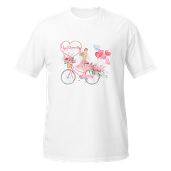14 February Heart Day Holiday Happy Valentine’s Day T-Shirt, Bicycle Love Gift