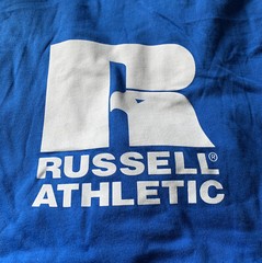 NWOT 2 Russell Athletic T Shirts Men’s Size XXL 2XL Blue & Red Classic Logo A6