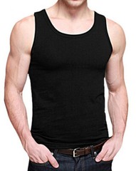 3 Pcs For Mens 100% Cotton Ribbed Tank Top A-Shirt Wife-Beater Black Undershirt