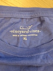 Vineyard Vines Blue Short Sleeve Pocket T-Shirt with Camo Whale Logo