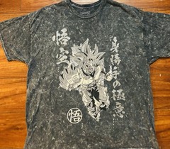 Toei Animation Dragon Ball Z Vegeta Acid Wash Graphic Black Cotton XL T-Shirt