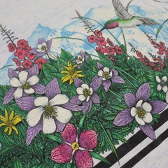 Vtg Hummingbird Habitat Nature T Shirt Mens Large Floral USA Tee Single Stitch