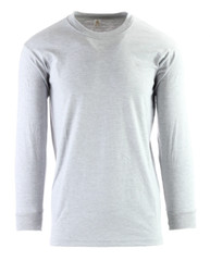 Men’s Long Sleeve Solid T-Shirt Cotton Crewneck Big Tall tee Shirt Heavyweight