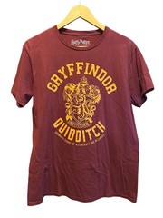 Harry Potter Gryffindor T Shirt Men’s Large Warner Bros. Burgandy 100% Cotton