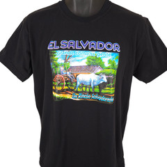 El Salvador T Shirt Mens Size Medium Black Grande Como Su Gente Destination Tee