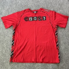 Coogi Shirt Men XXXL Red Plaid Patch Embroidered Vintage Y2K T-shirt Baggy 90’s