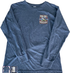 Malibu Divers Point Dume Leo Carrillo Heathered Blue Gray Long Sleeve Tee Small