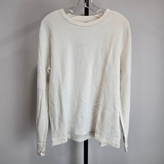 J Crew Men Vintage Thermal Shirt White Waffle Knit Cotton Large Utility Gorpcore